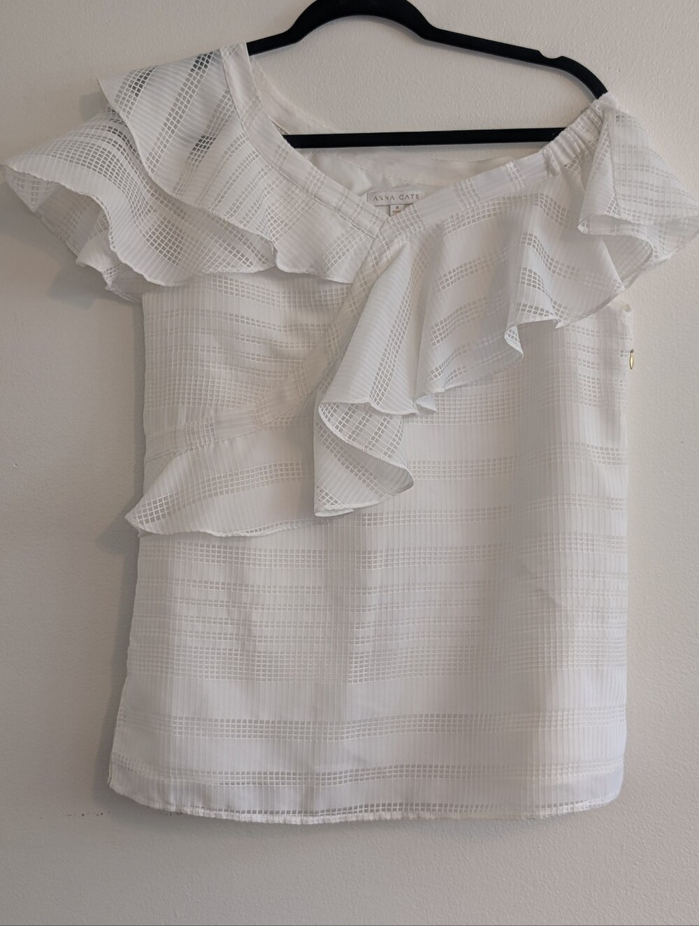 Anna Cate White Ruffled One-Shoulder Dress